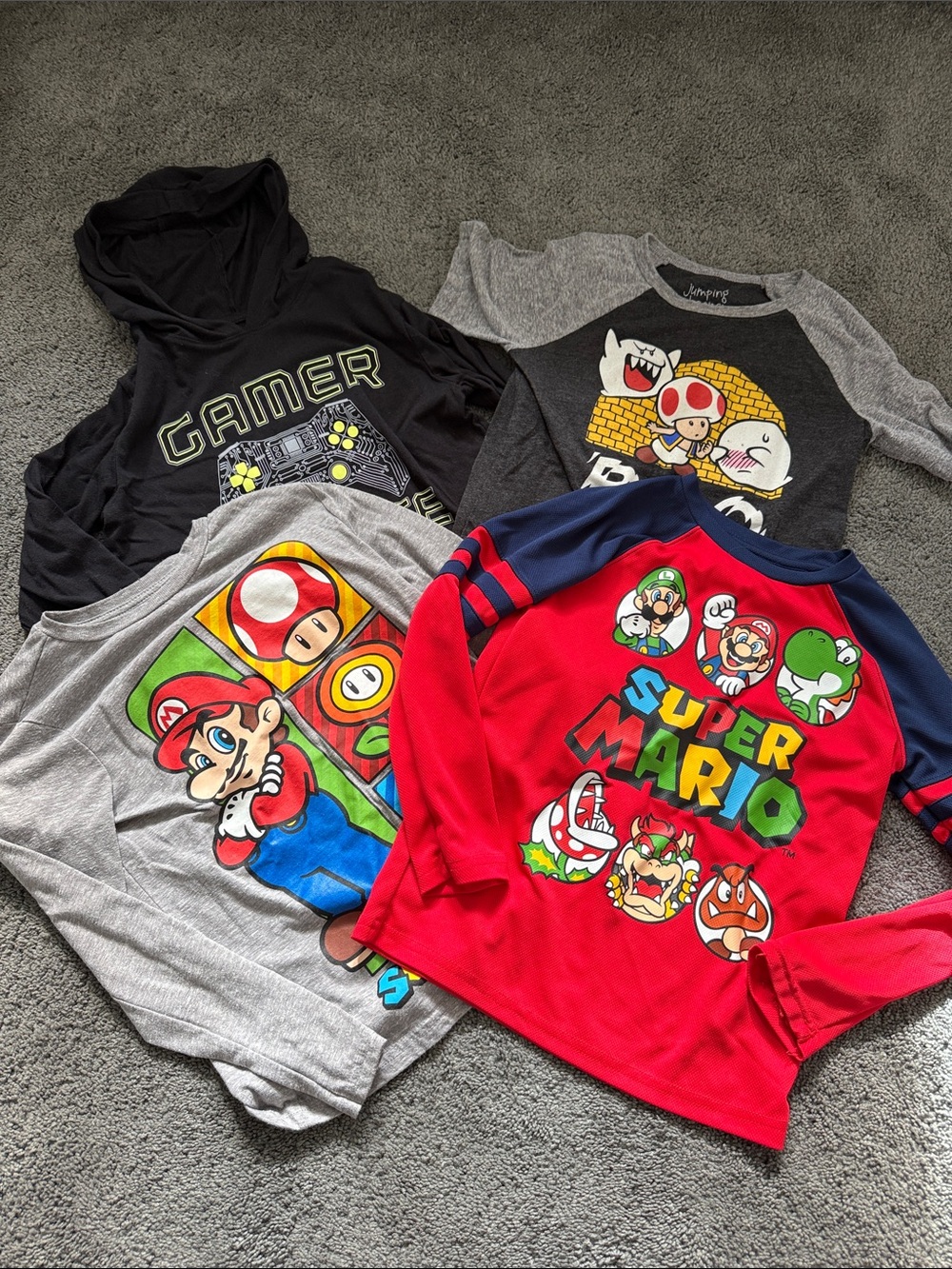 Mario character boy fall shirt lot size 7